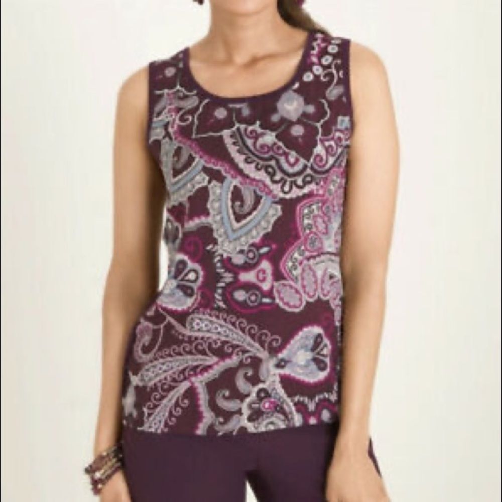 NWT🏷 Chico's purple paisley tank, size 1 (Medium)